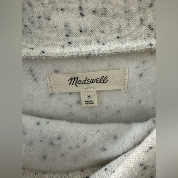 Cream Madewell Medium Mock Neck Dotted Front Pocket Cozy Sweatshirt - Picture 3 of 4